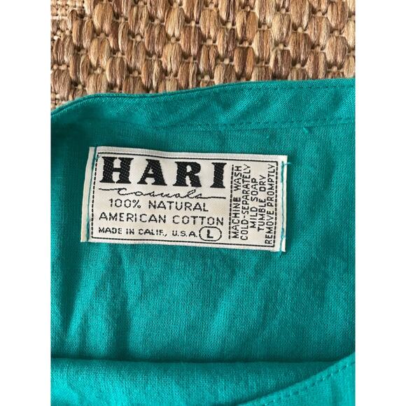 HARI 100% cotton aqua top Size Large - Picture 3 of 5
